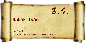 Babák Iván névjegykártya